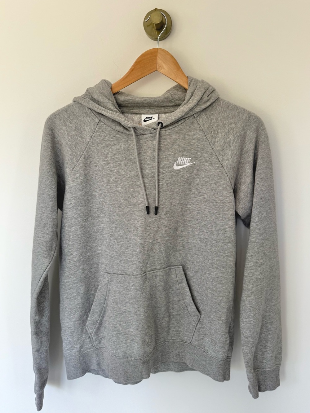 Nike Gray Pullover Hoodie with White Swoosh